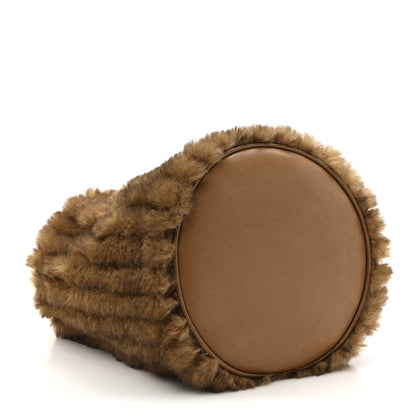 Saint Laurent Faux Fur Calfskin Bucket Bag Brown Chocolate 4 of 11