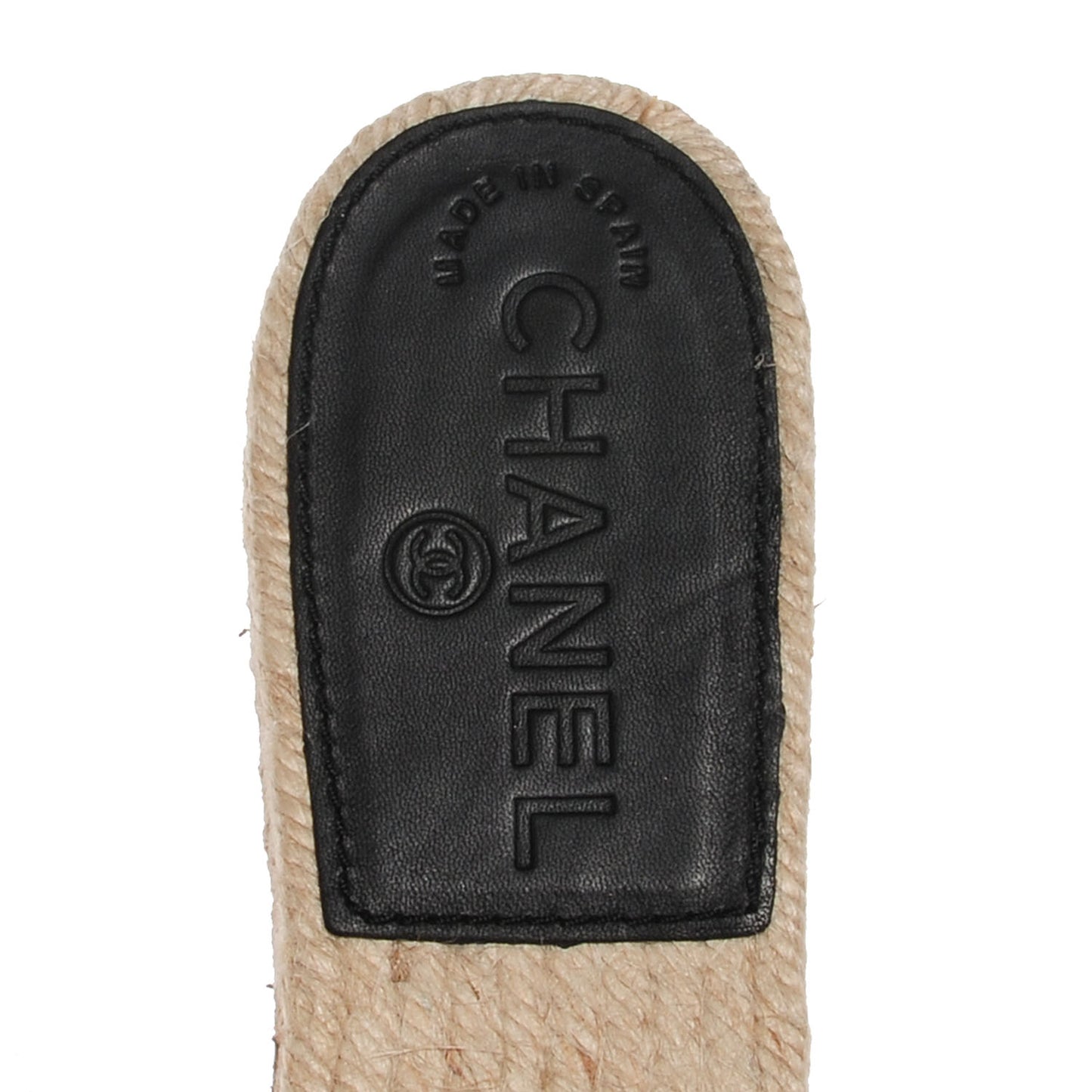 Lambskin CC Espadrille Slip On Sandals 38 Black