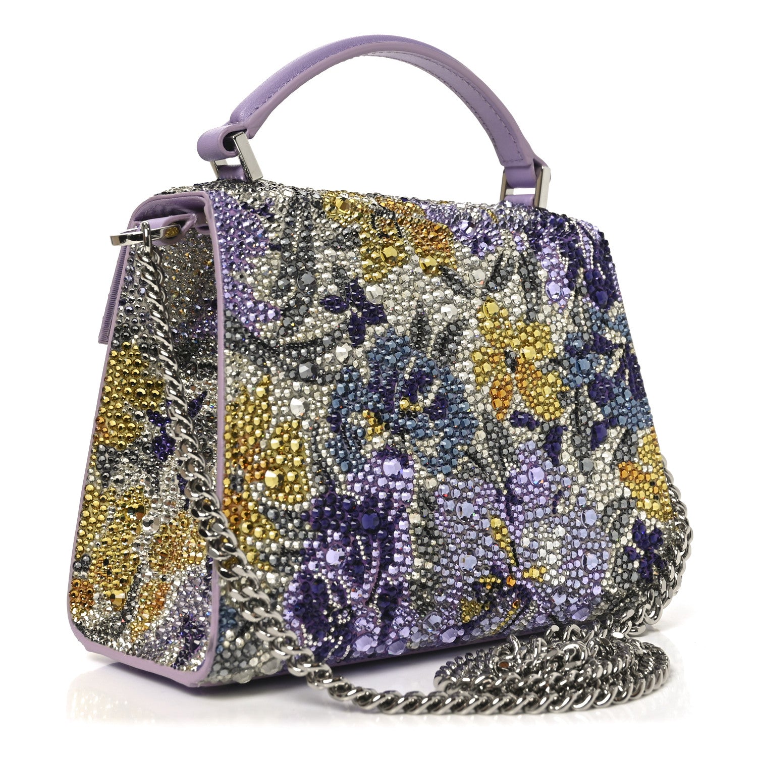 Valentino Garavani Crystal Embroidered Floral Mini Vsling Top Handle Bag Multicolor 3 of 10