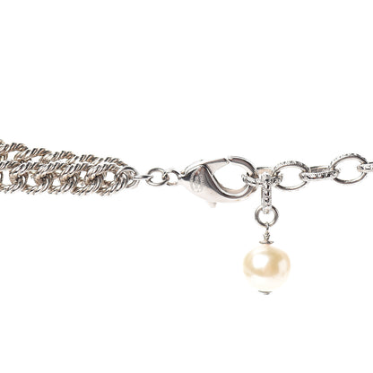 Chanel Pearl Crystal Bead CC Long Necklace Black 3 of 4