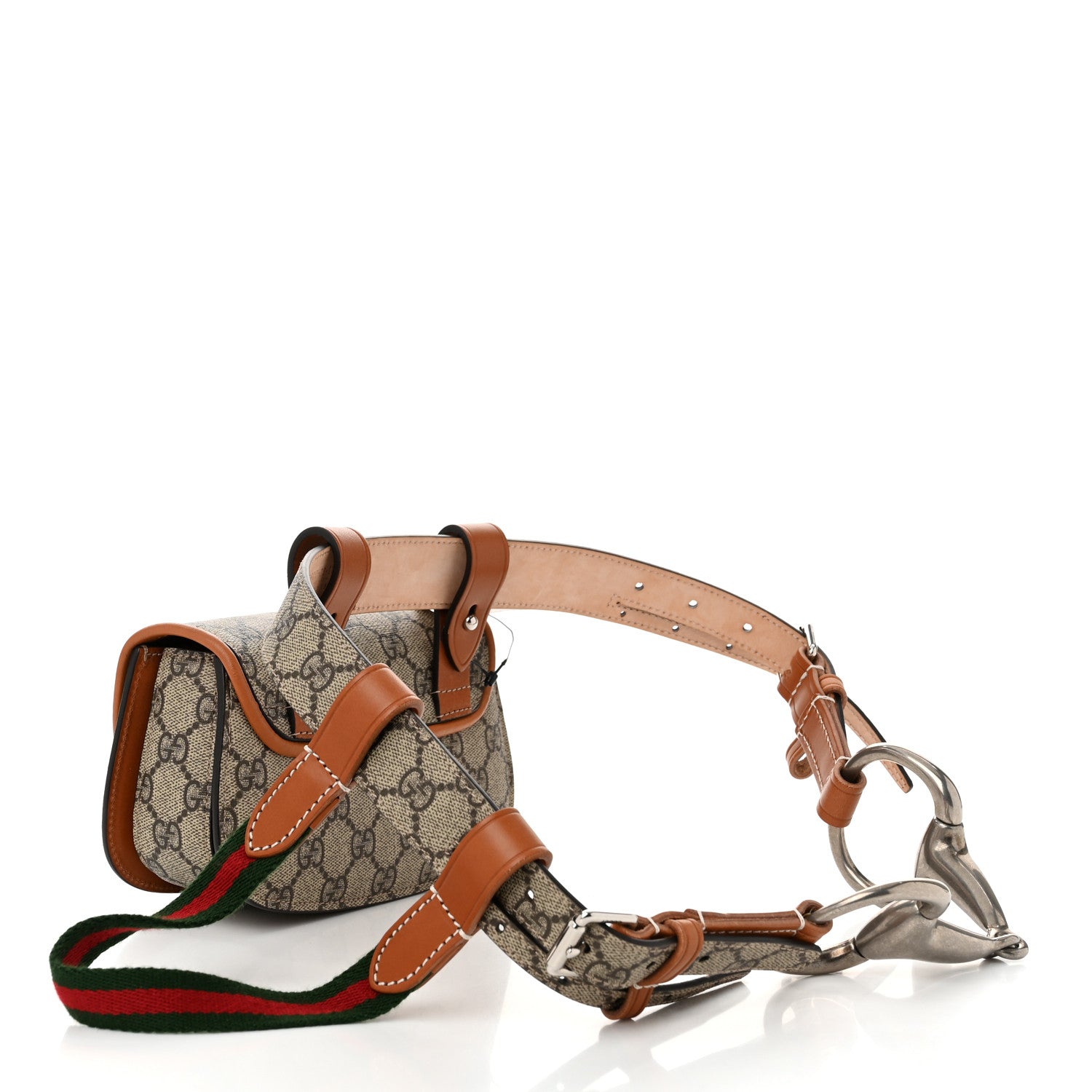 Gucci GG Supreme Monogram Web Bamboo Mini 1947 Belt Bag 85 34 Beige 3 of 10