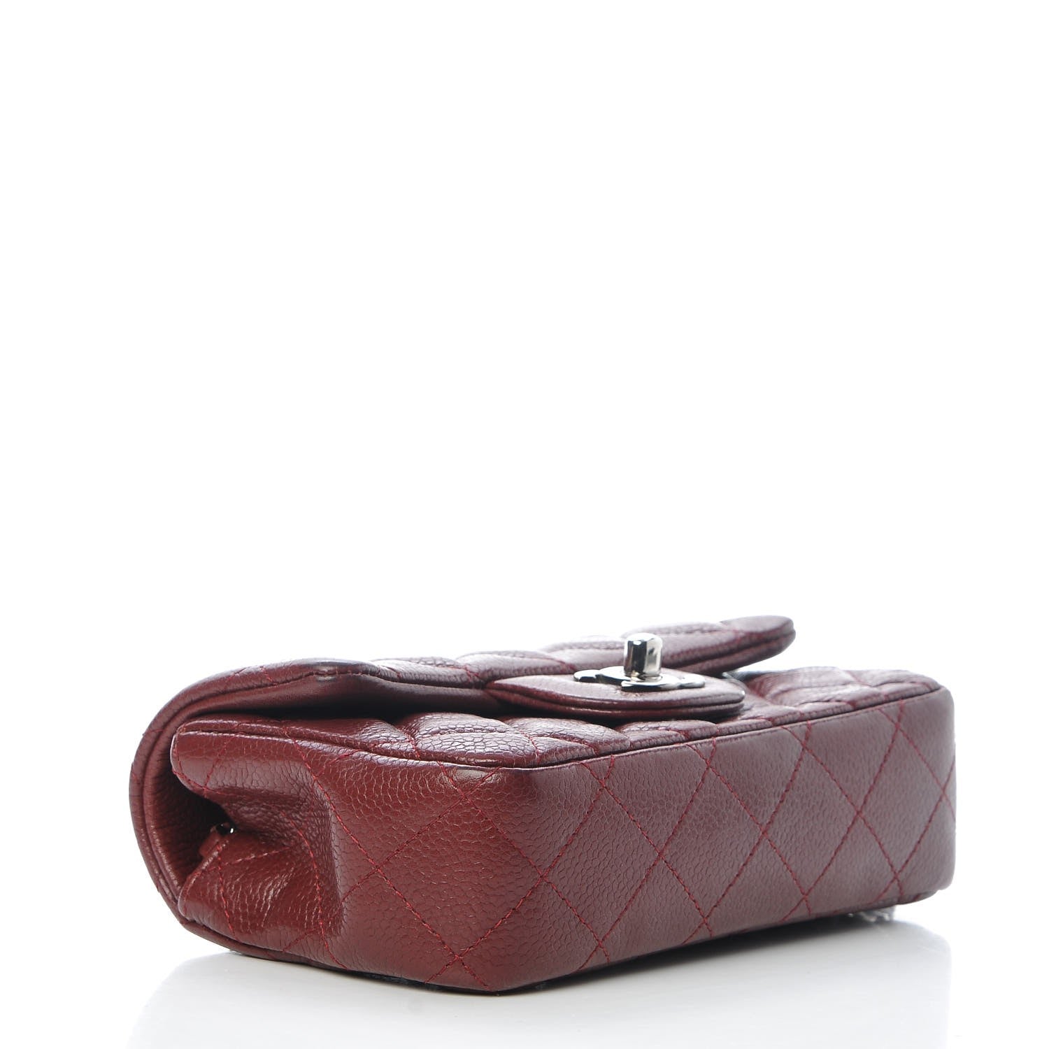 Chanel Caviar Quilted Extra Mini Flap Burgundy 4 of 13