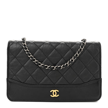 Chanel Aged Calfskin Quilted Gabrielle Wallet On Chain WOC Black 1 of 11