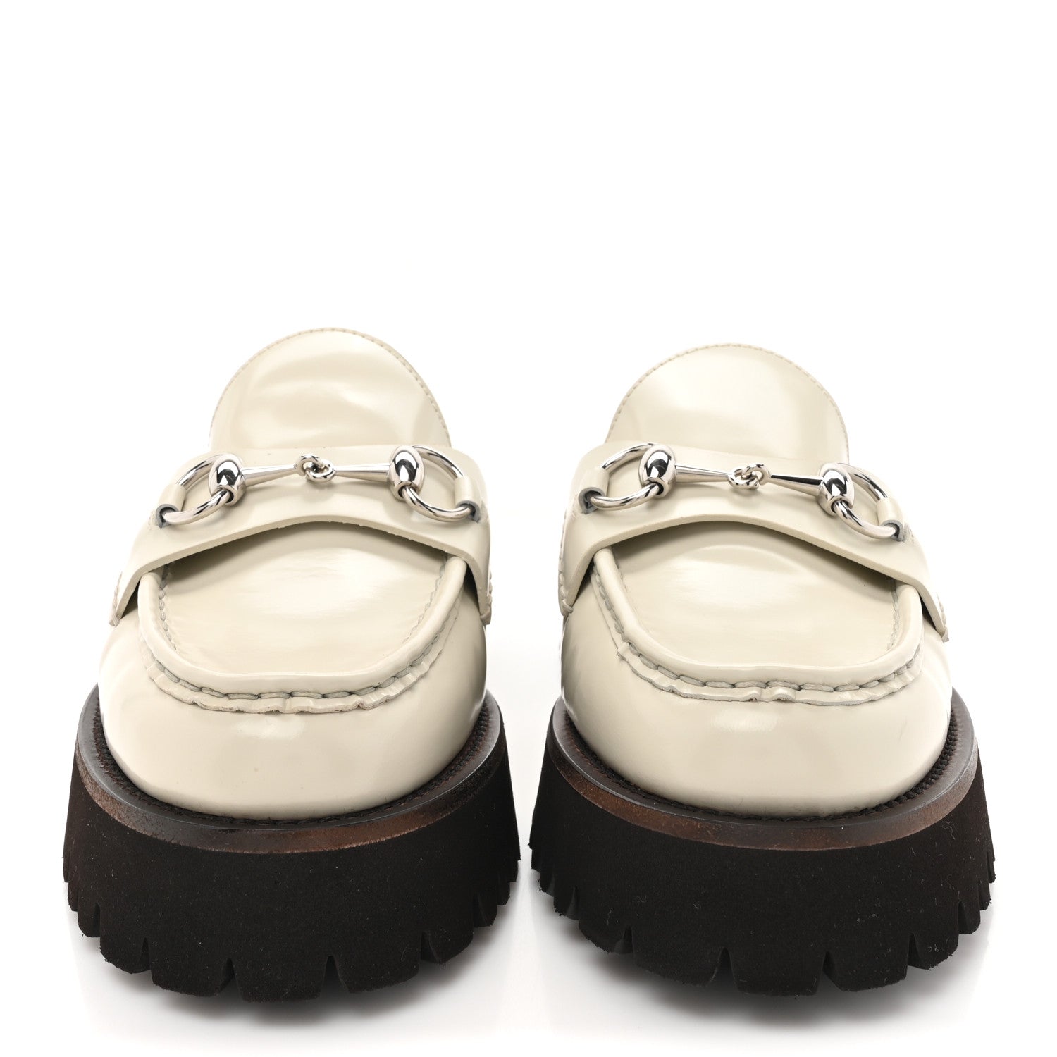 Gucci Cordovan Lux Horsebit Platform Mules 37.5 Mystic White 2 of 13