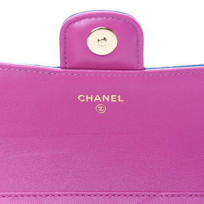Chanel Lambskin Quilted Glasses Case With Chain Blue Purple 8 of 12