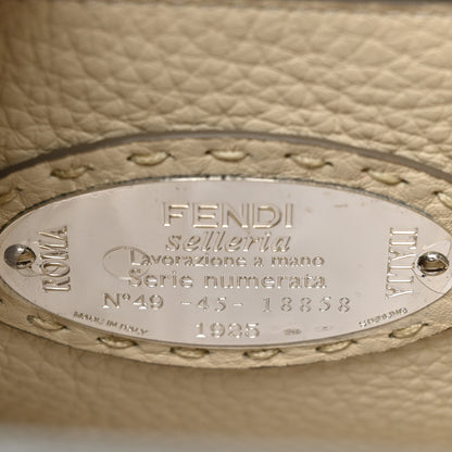 Fendi Cuoio Romano Selleria Bi-Color Medium Peekaboo Iconic Satchel Asfalto Latte 7 of 10