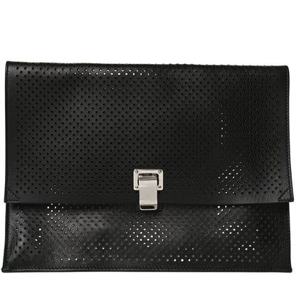 Proenza Schouler Lambskin Perforated Small Lunch Bag Clutch Black 7 of 10