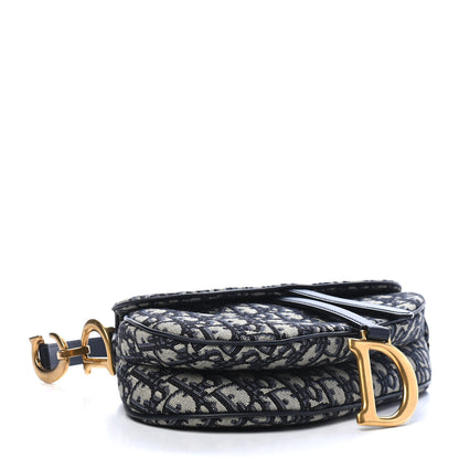 Christian Dior Oblique Saddle Bag Blue 4 of 9