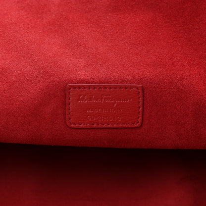 Salvatore Ferragamo Calfskin Medium Gancini Tote Red 7 of 10