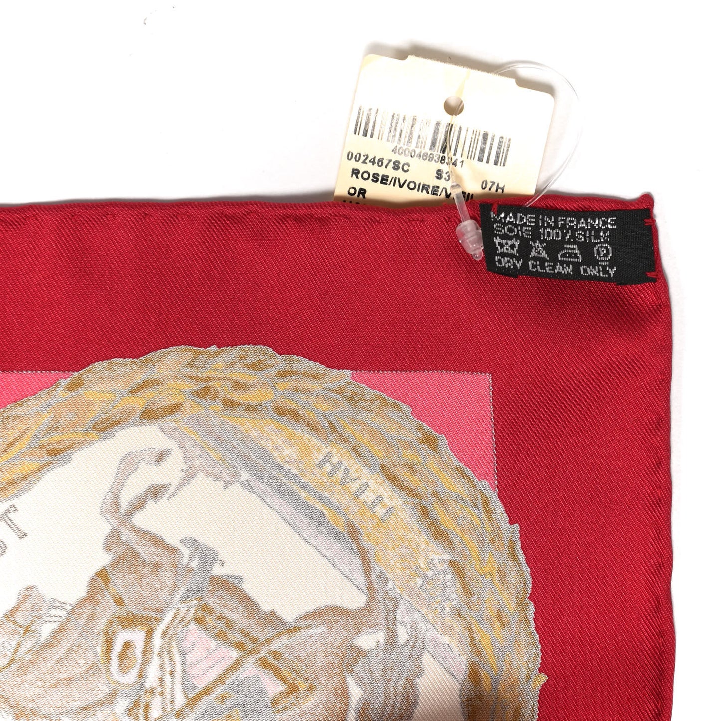 Silk Marquis De Lafayette Scarf 90 Rose Ivoire Vieil