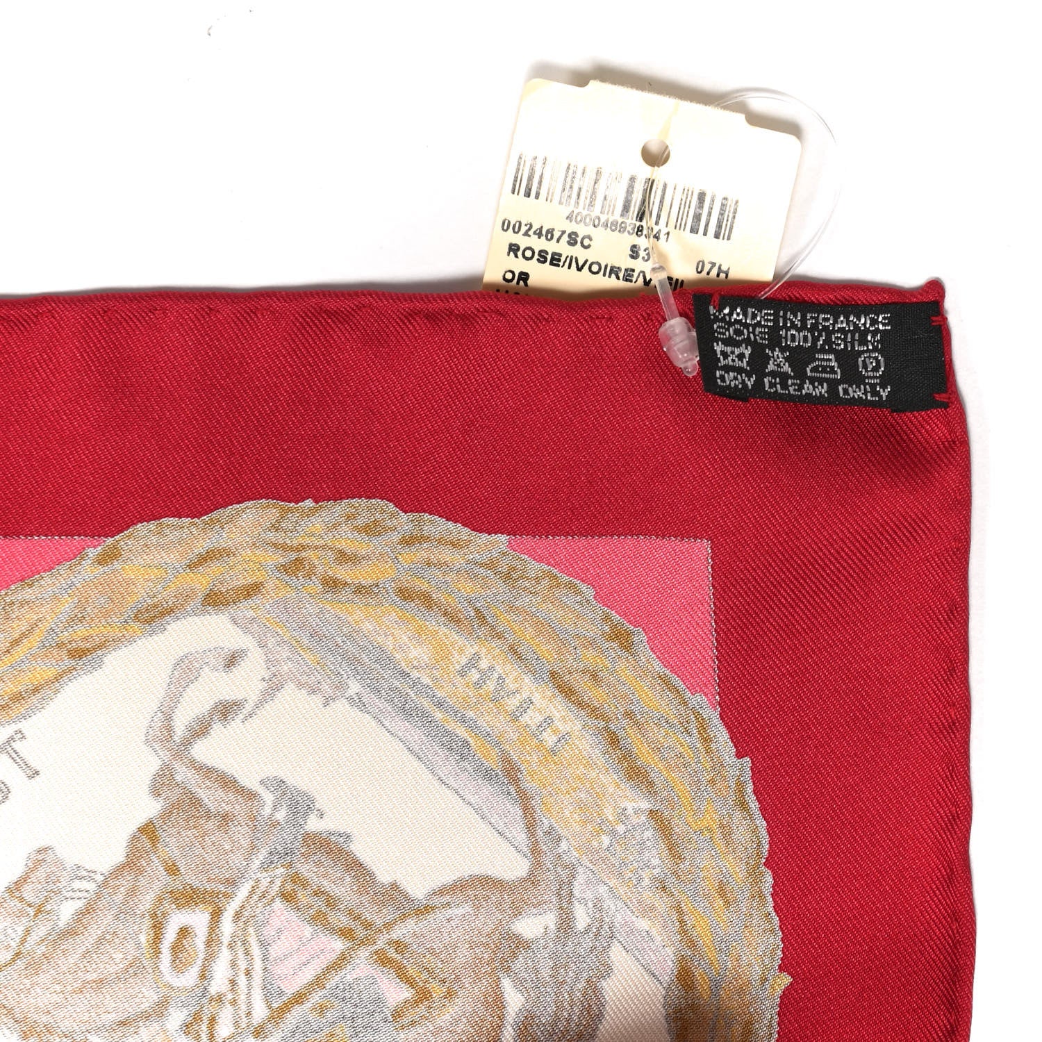 Hermes Silk Marquis De Lafayette Scarf 90 Rose Ivoire Vieil 5 of 6