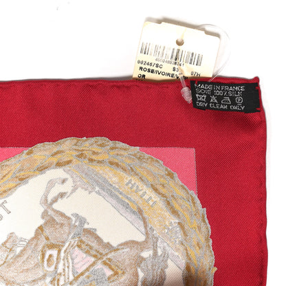 Hermes Silk Marquis De Lafayette Scarf 90 Rose Ivoire Vieil 5 of 6