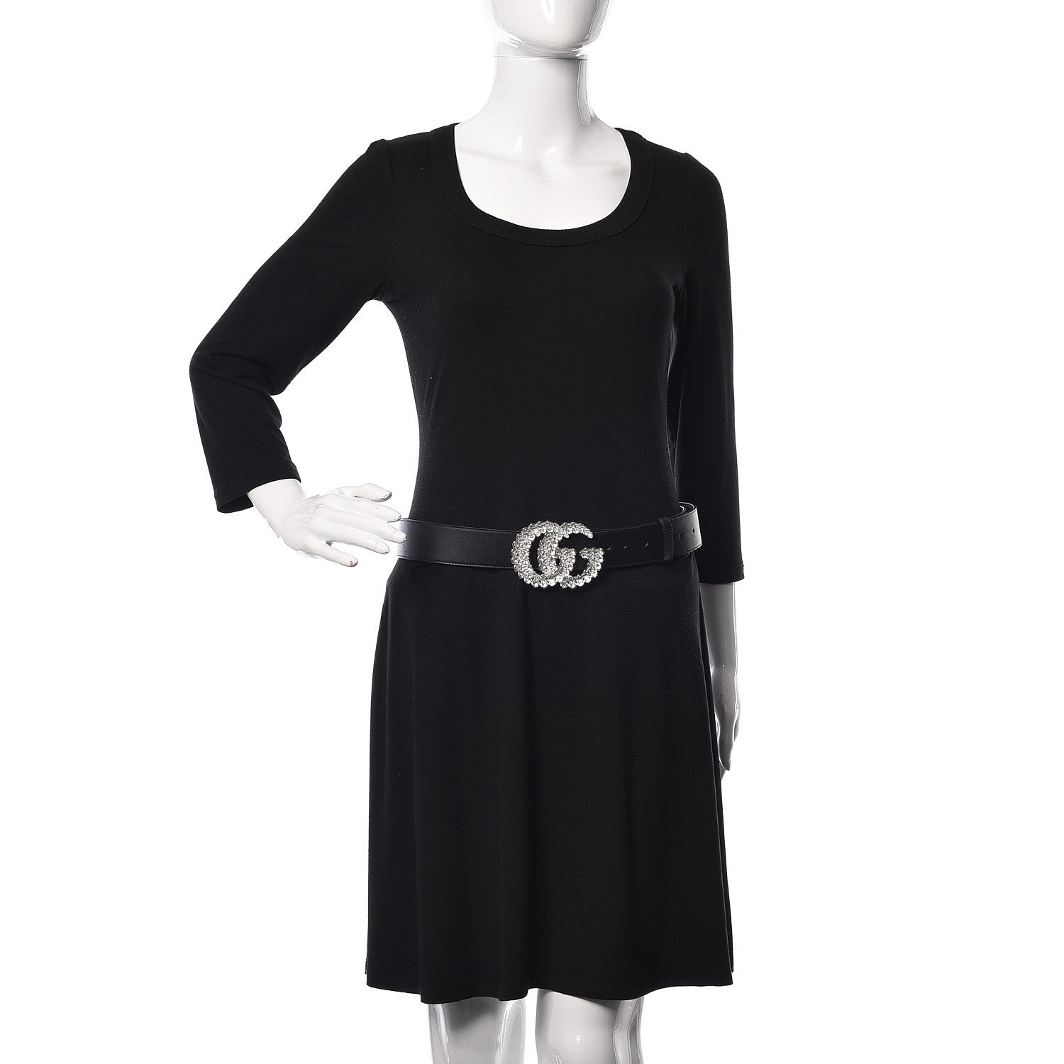 Gucci Calfskin Crystal Double G 40mm Belt 100 40 Black 2 of 10