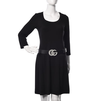 Gucci Calfskin Crystal Double G 40mm Belt 100 40 Black 2 of 10