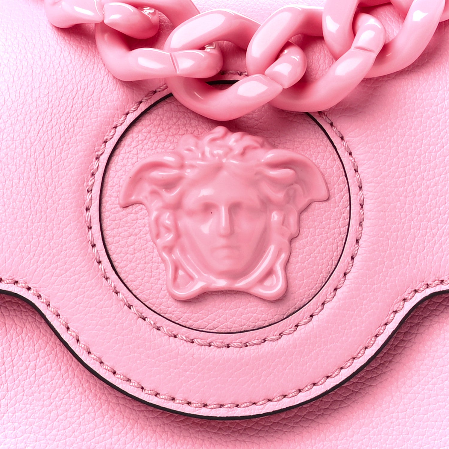 Versace Grained Calfskin Small La Medusa Bag Pink 9 of 11