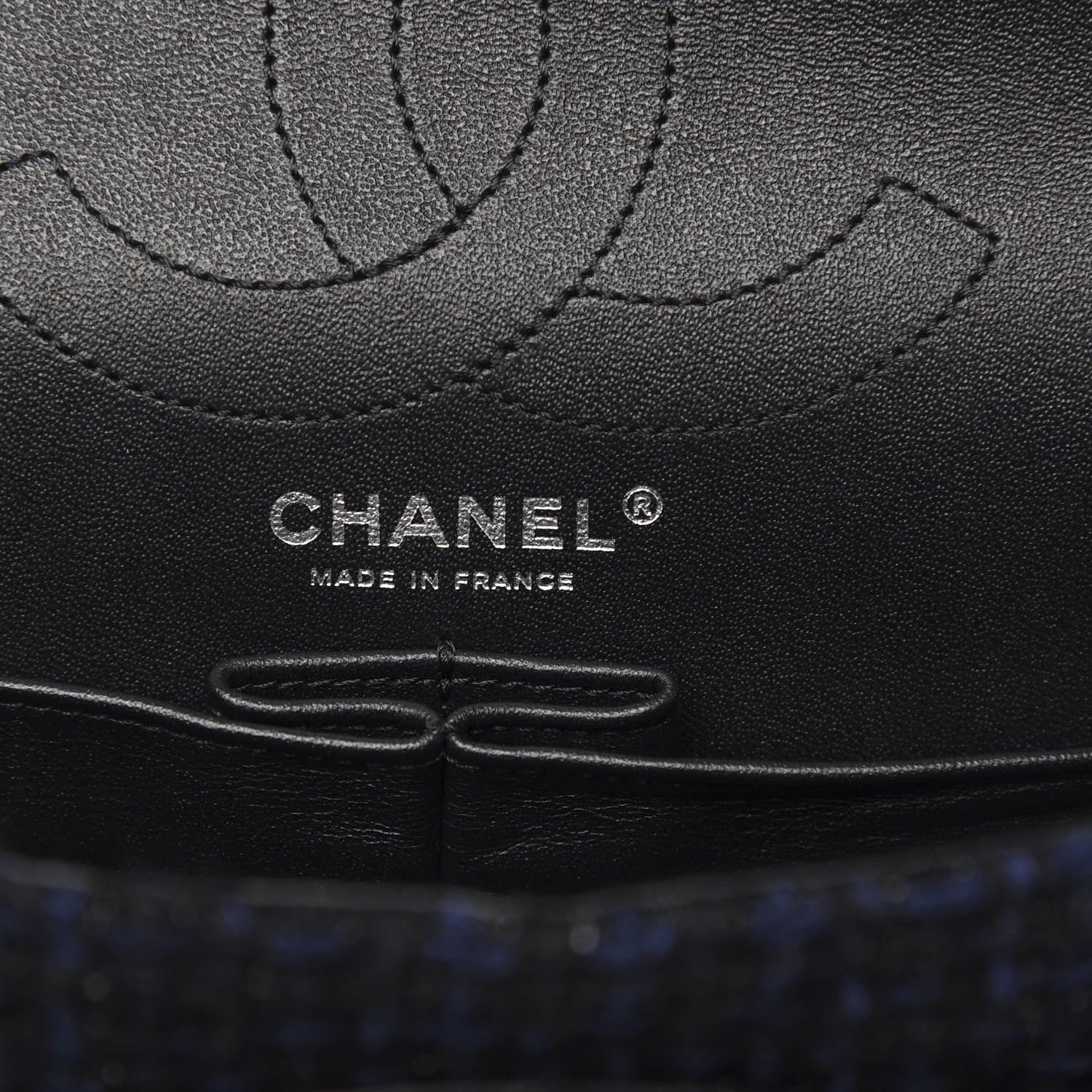 Chanel Tweed Quilted 2.55 Reissue 226 Flap Blue Black 5 of 13