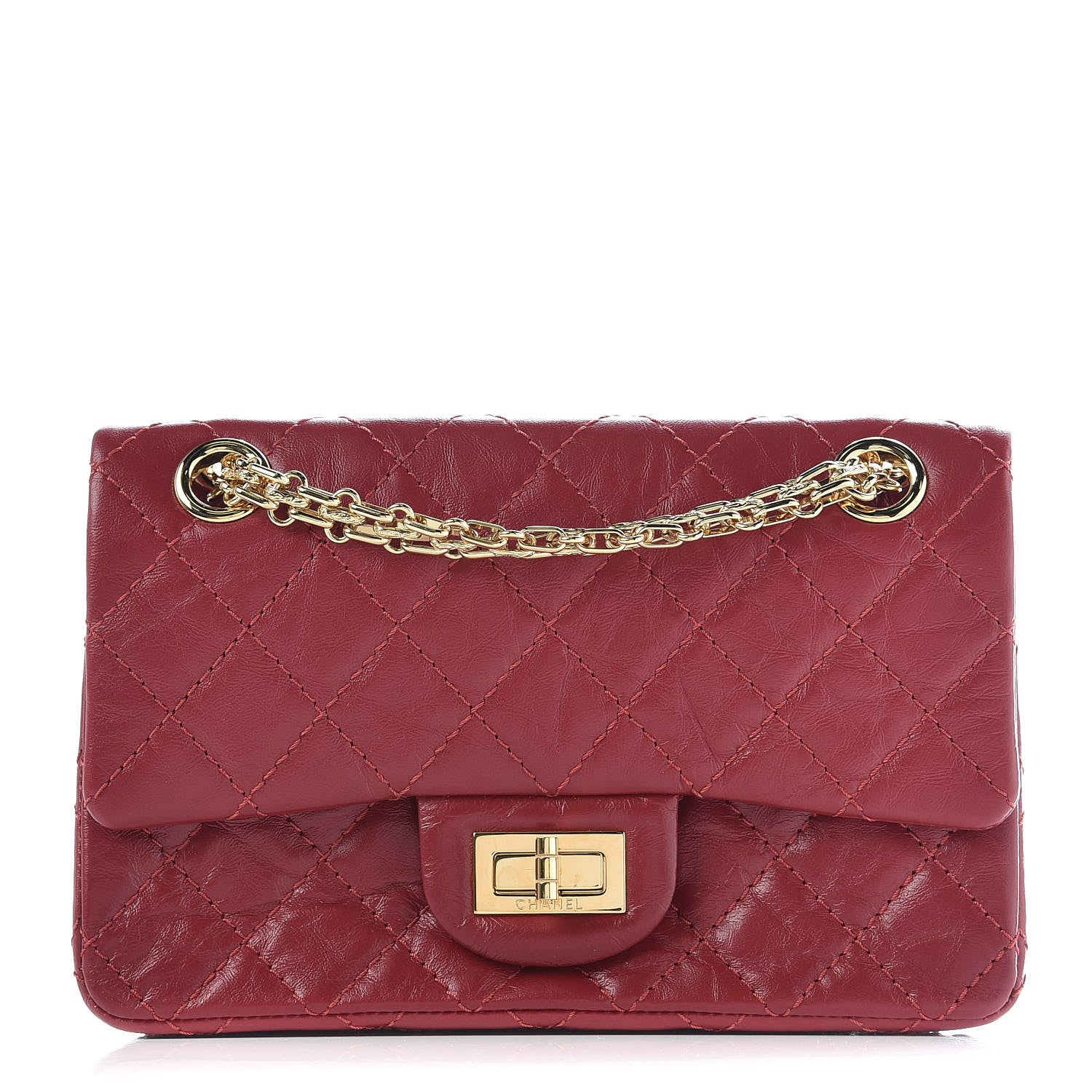 Chanel Aged Calfskin Quilted 2.55 Reissue Mini Flap Red 1 of 10