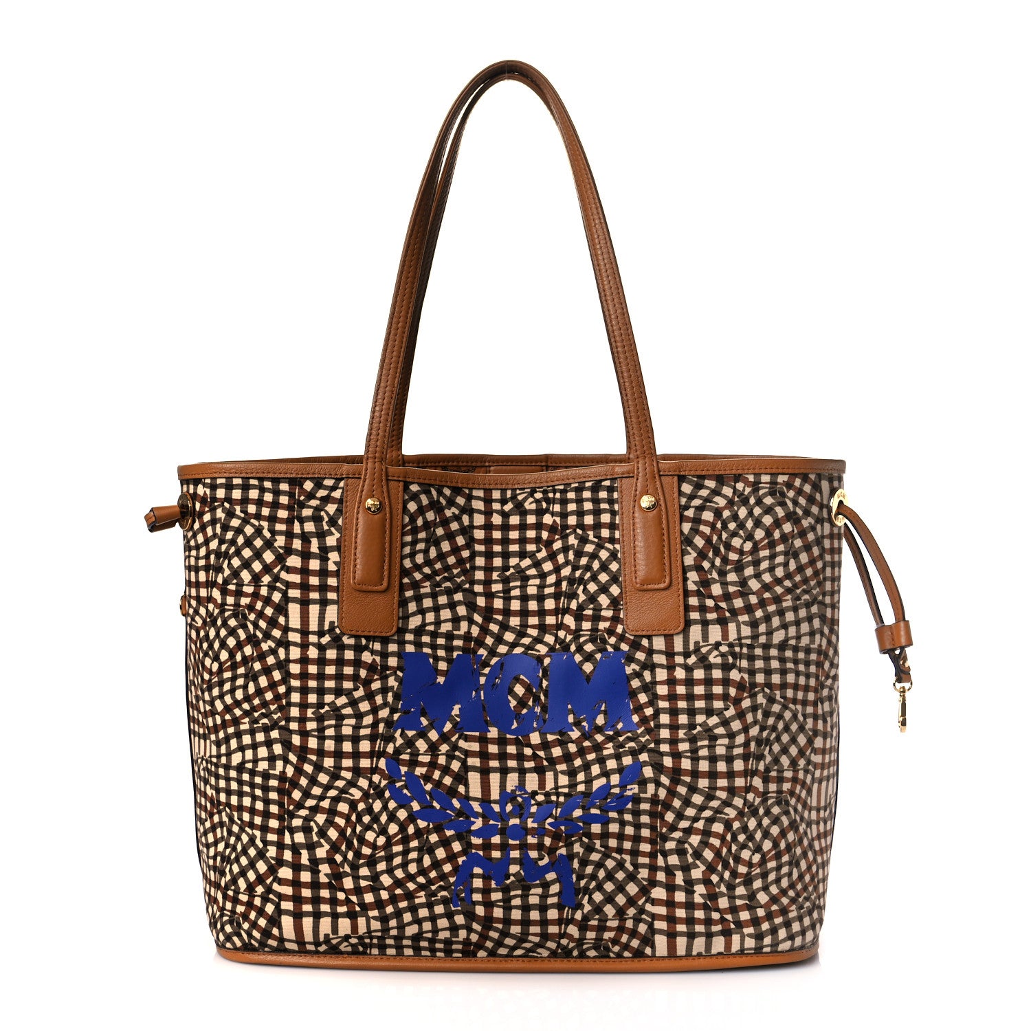 MCM Visetos Medium Liz Reversible Shopper Tote Cognac 3 of 13
