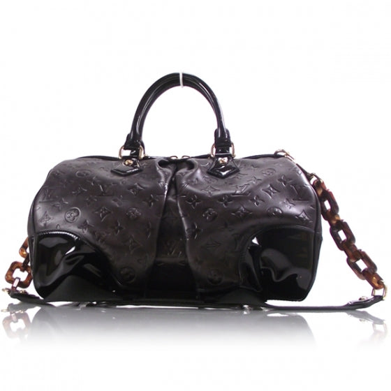 Louis Vuitton Cuir Patent Embossed Monogram Stephen Bag Grey 1 of 9