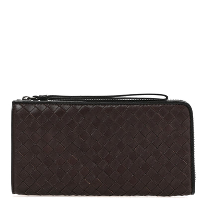 Bottega Veneta Nappa Intrecciato Wristlet Zip Wallet Brown 1 of 9