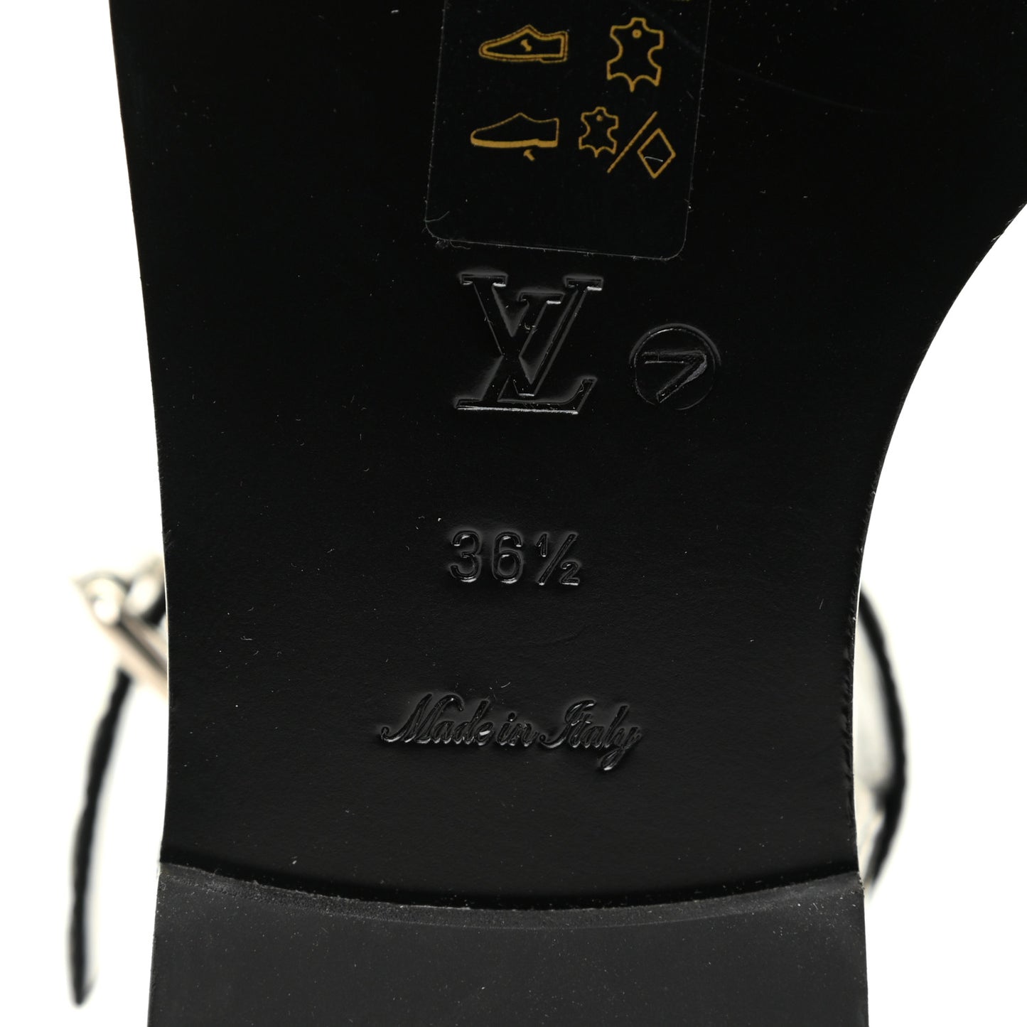 Calfskin Monogram Passenger Flat Sandals 36.5 Black