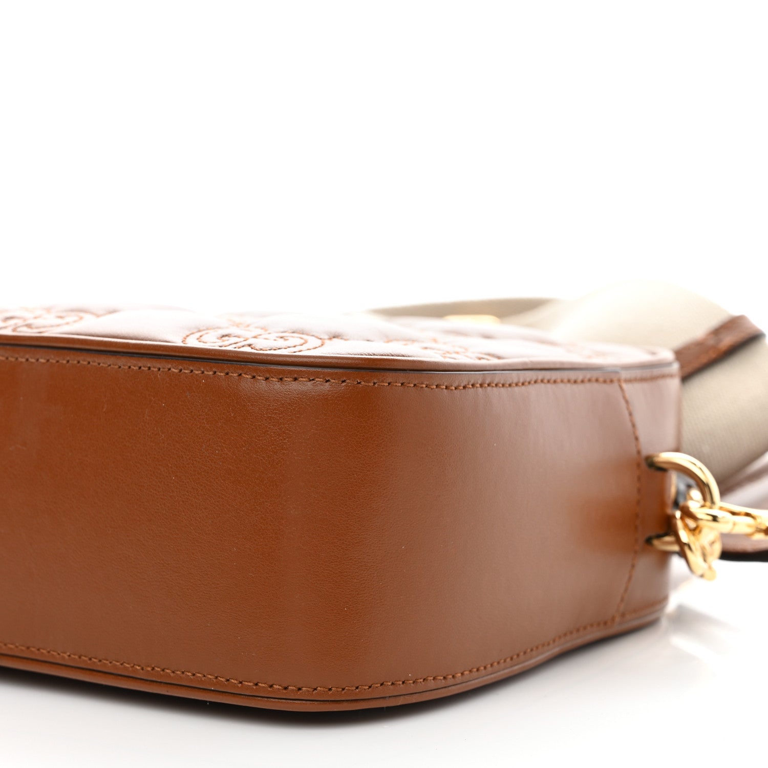 Gucci Calfskin GG Matelasse Shoulder Bag Peanut Brown Natural 7 of 7
