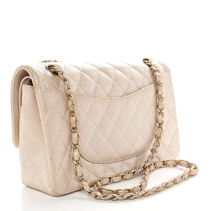 Chanel Pearly Caviar Quilted Medium Double Flap Light Beige 2 of 17