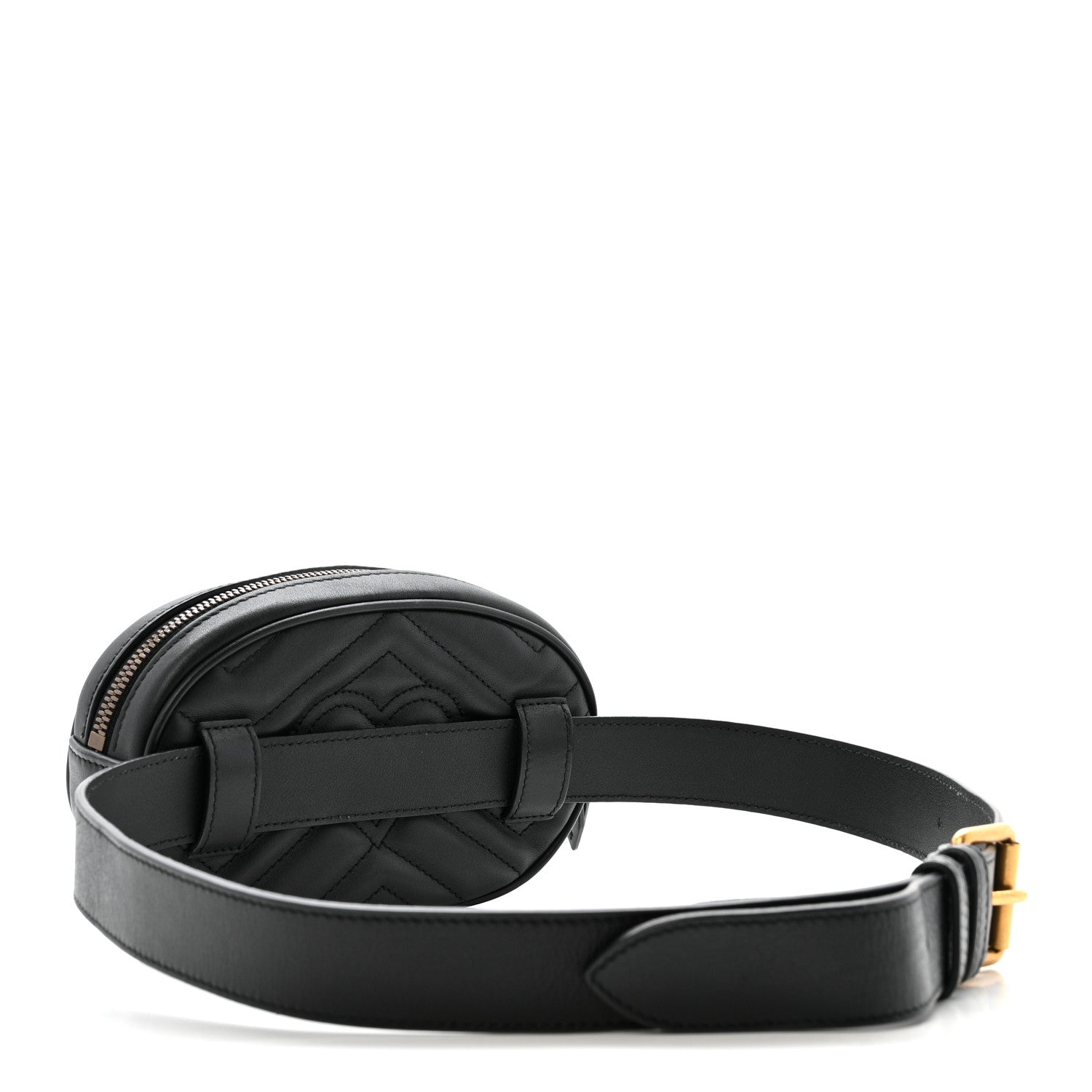 Gucci Calfskin Matelasse GG Marmont Belt Bag 85 34 Black 3 of 13