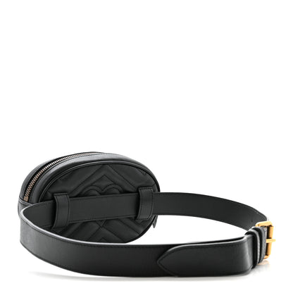 Gucci Calfskin Matelasse GG Marmont Belt Bag 85 34 Black 3 of 13