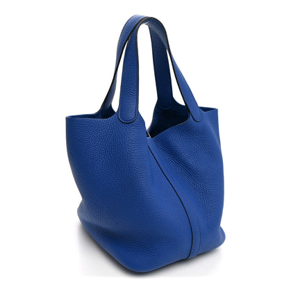 Hermes Taurillon Clemence Picotin Lock 22 MM Bleu Electrique 3 of 10