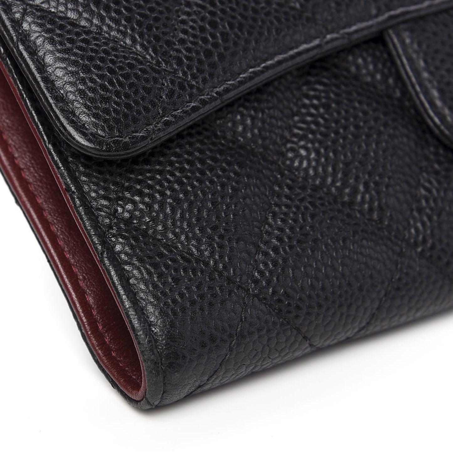 Caviar Quilted Large Flap Wallet Black