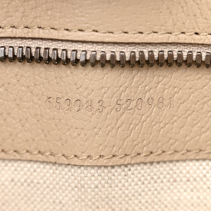 Gucci GG Supreme Monogram Textured Dollar Calfskin Small Retro Interlocking G Tote Bag Beige Mystic White Oatmeal 7 of 12