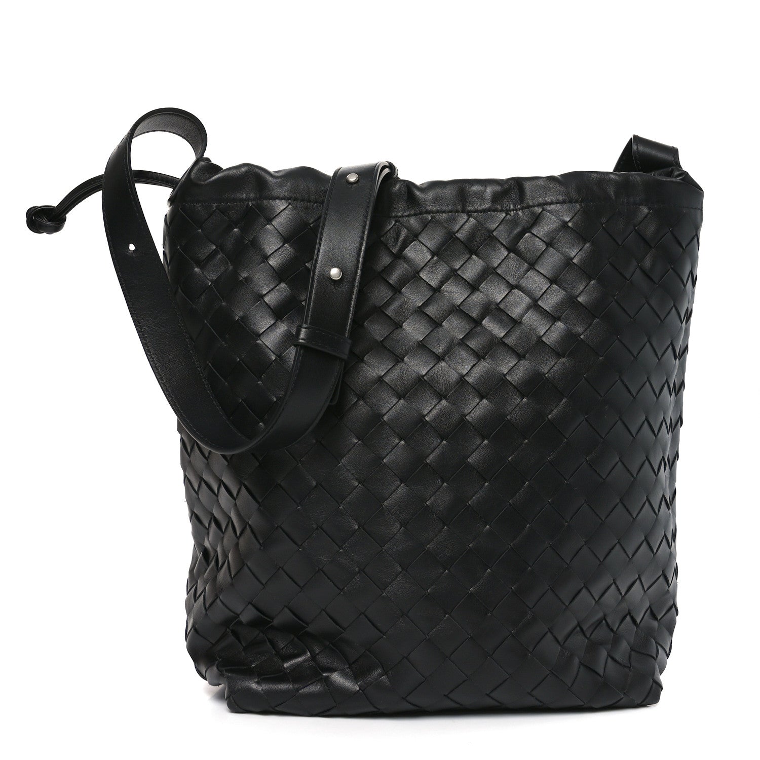 Bottega Veneta Nappa Intrecciato Biblioteca Bucket Bag Black 1 of 11