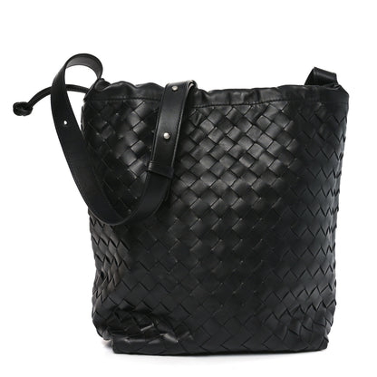 Bottega Veneta Nappa Intrecciato Biblioteca Bucket Bag Black 1 of 11