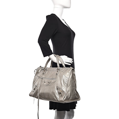 Balenciaga Metallic Agneau Classic Hardware Work Argent 1 of 11