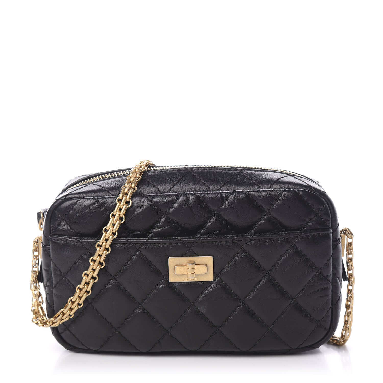 Chanel Aged Calfskin Quilted Small Reissue Camera Case Black 1 of 9