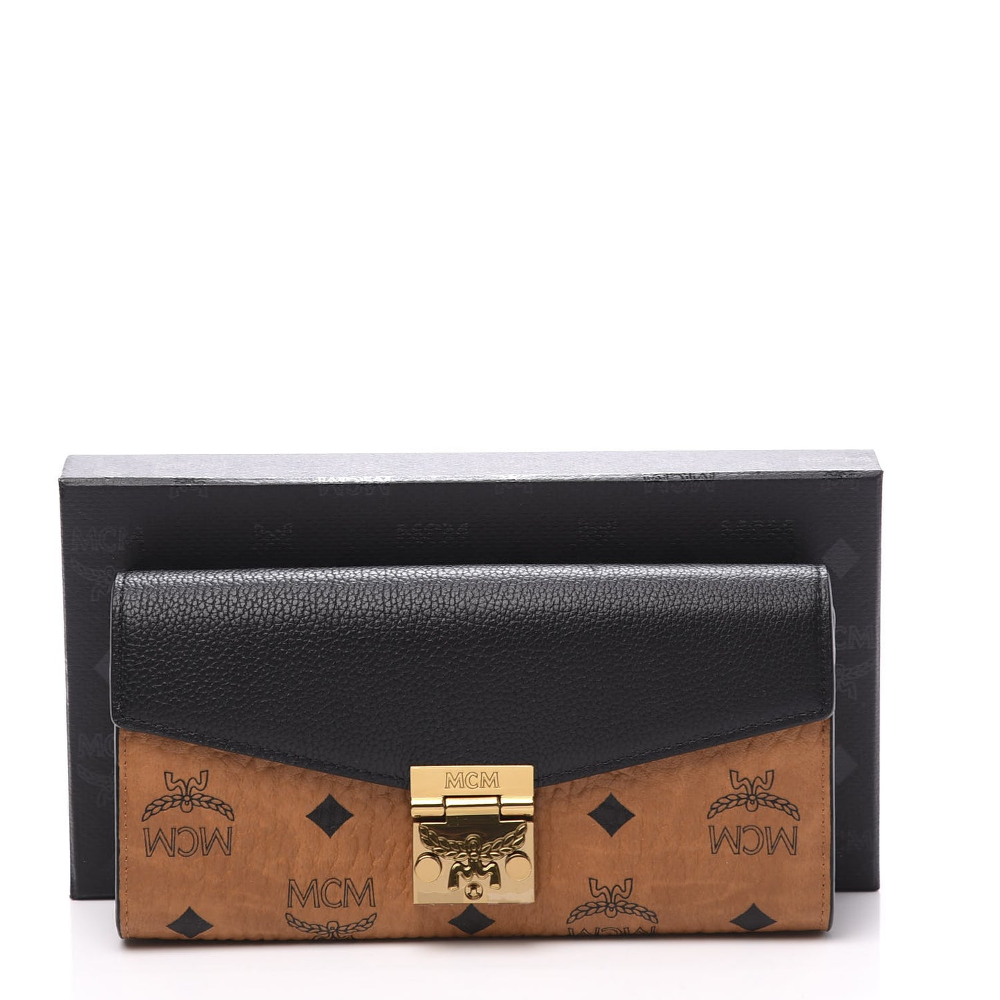 Visetos Large Patricia Wallet On Chain Cognac Black