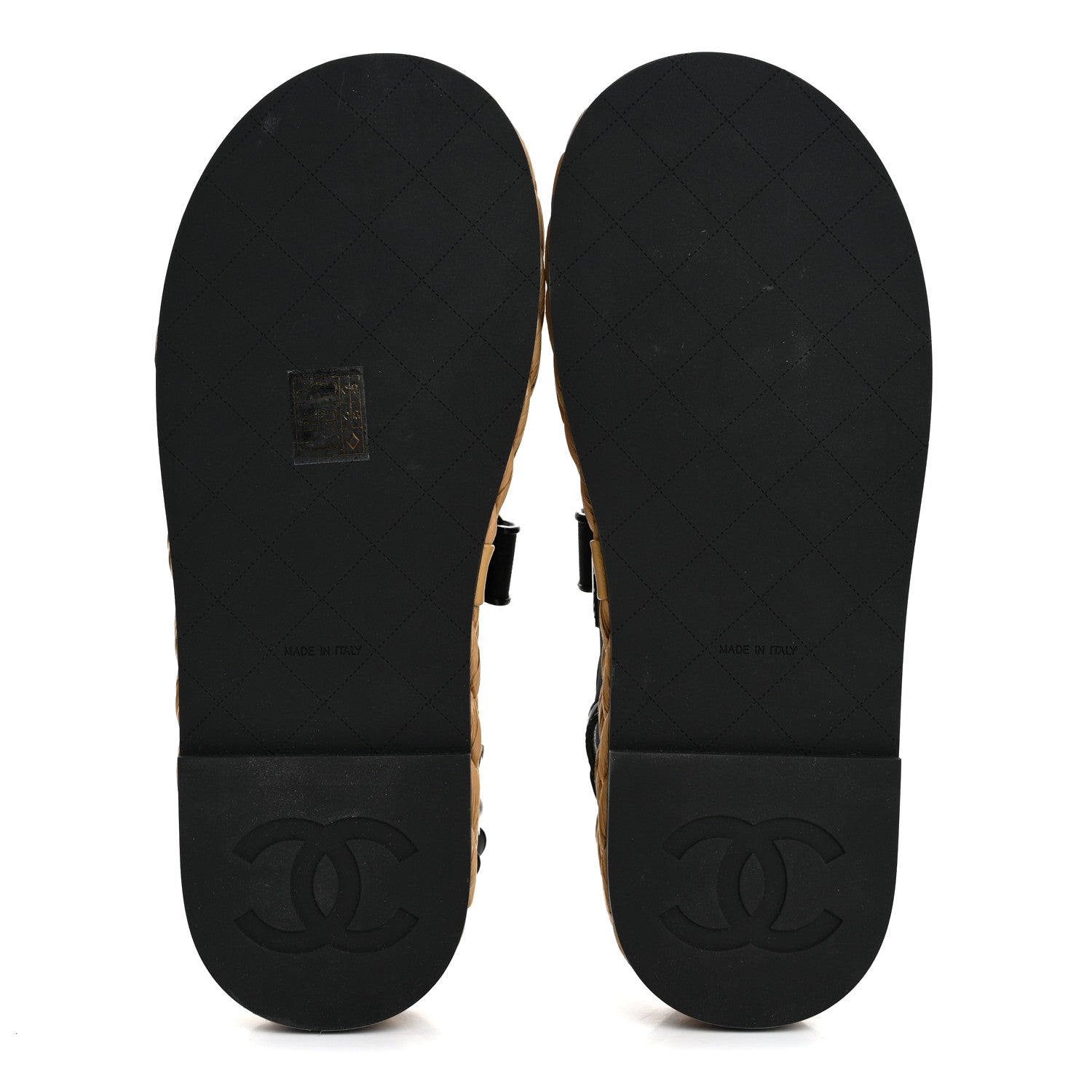 Chanel Mesh Patent Calfskin Velcro Dad Sandals 38 Black 6 of 10
