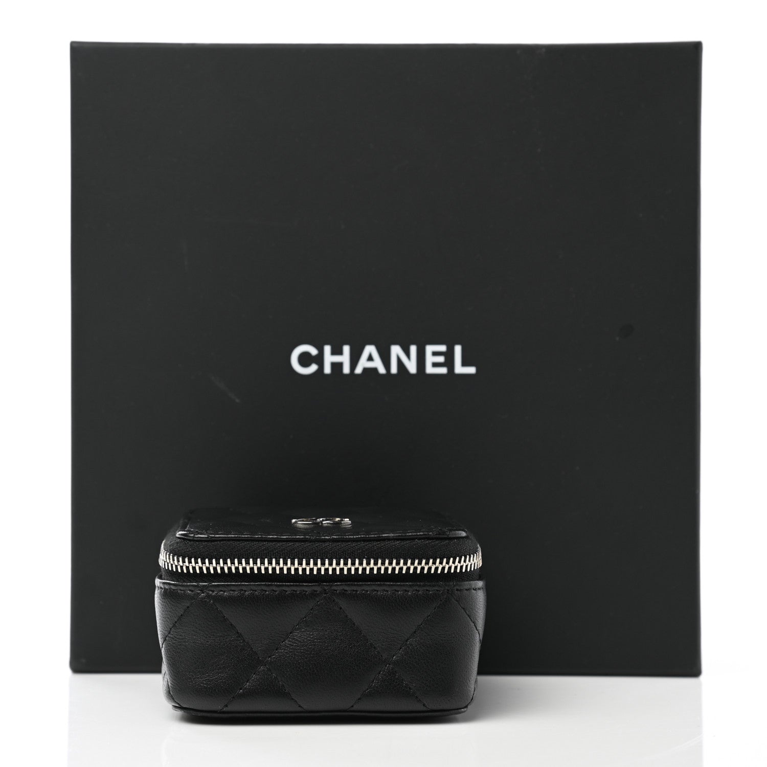 Chanel Lambskin Quilted Jewelry Travel Case Black 11 of 11