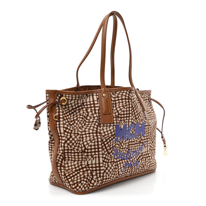 MCM Visetos Medium Liz Reversible Shopper Tote Cognac 6 of 21