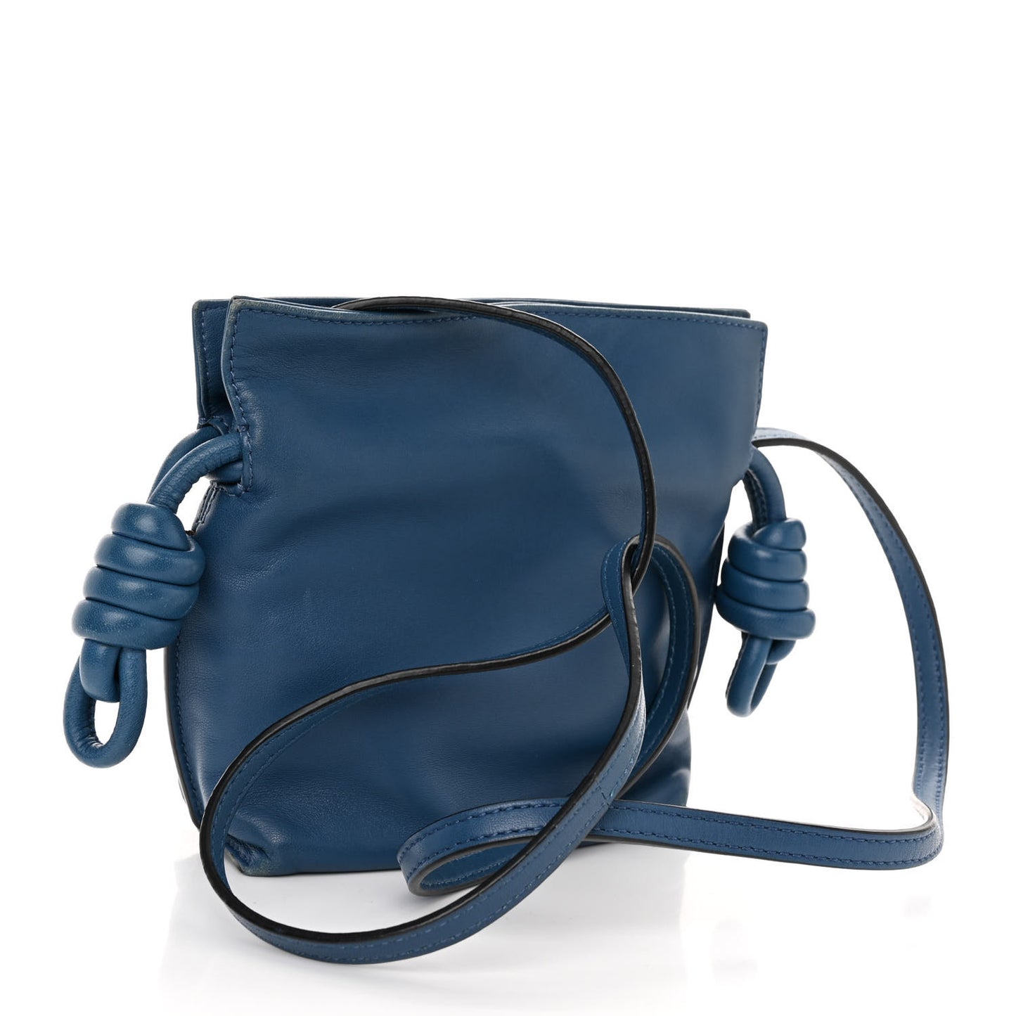 Calfskin Mini Flamenco Knot Crossbody Bag Indigo