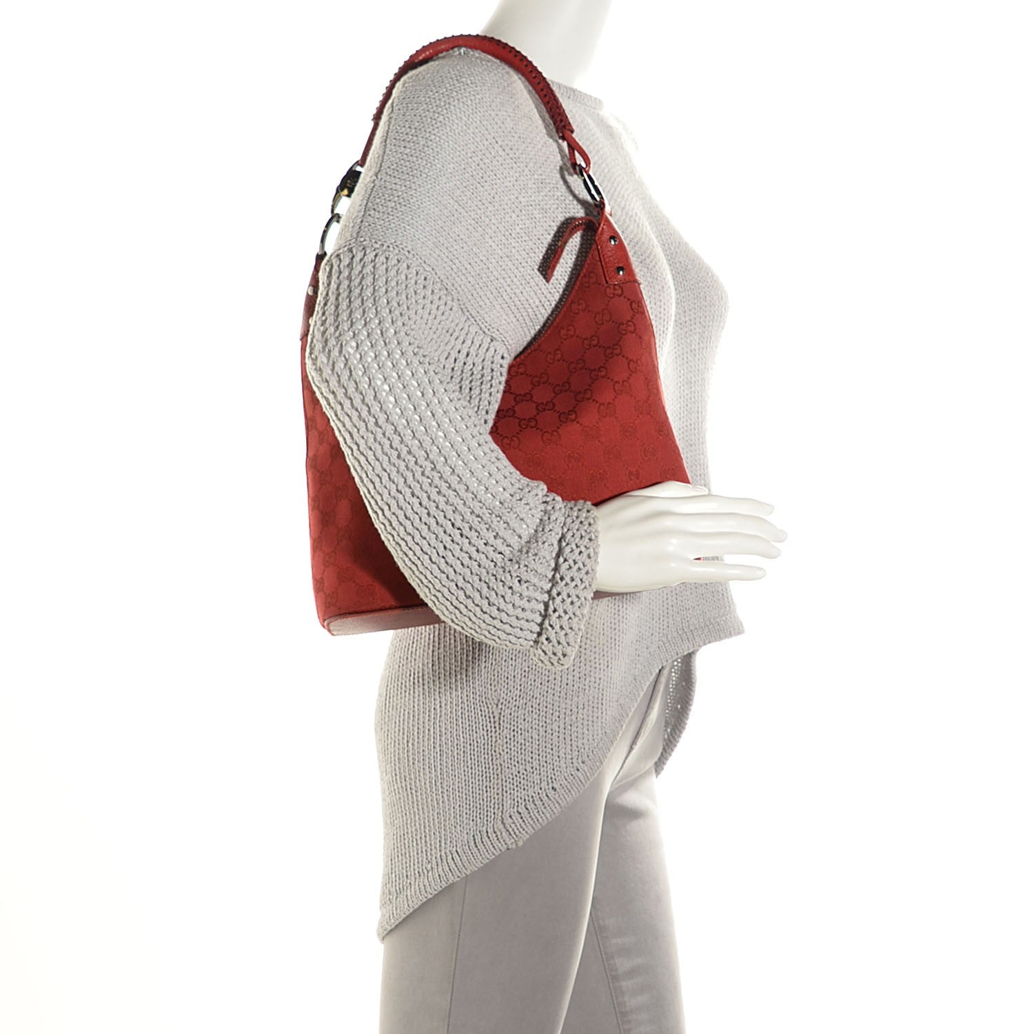 Gucci Monogram Shoulder Bag Red 2 of 7