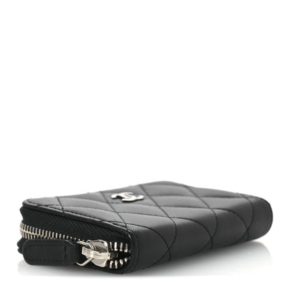Chanel Lambskin Quilted Zip Coin Purse Black 4 of 7
