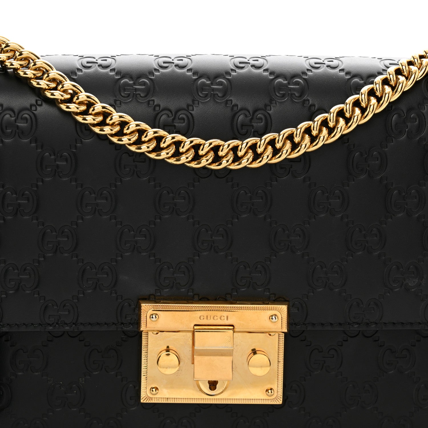 Gucci Guccissima Medium Padlock Shoulder Bag Black 8 of 12