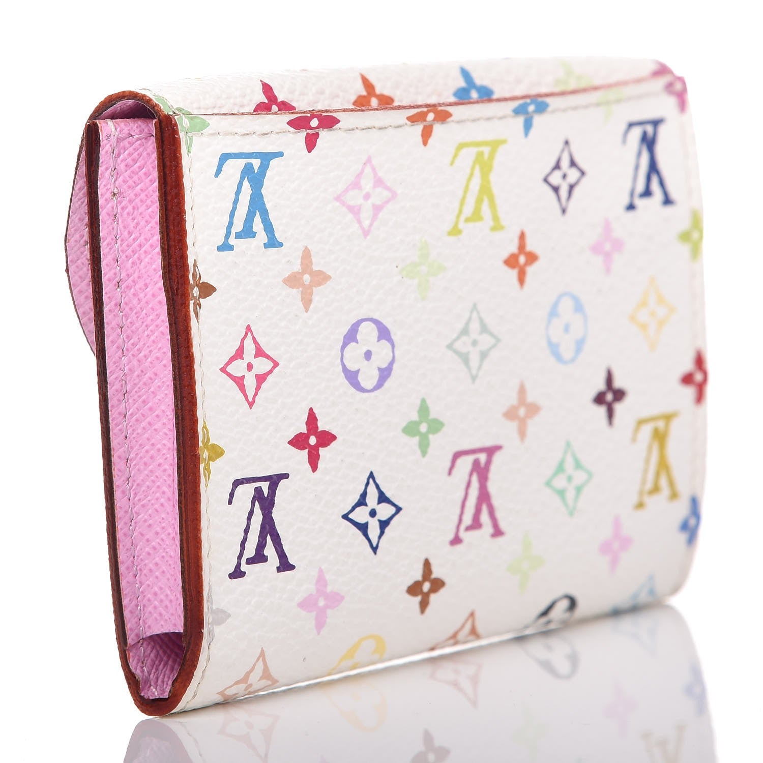 Louis Vuitton Monogram Multicolor Business Card Holder White Litchi 3 of 9