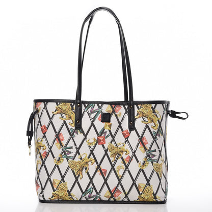 MCM Visetos Medium Project Reversible Shopper Tote Cognac 7 of 20