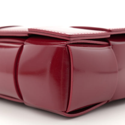Bottega Veneta Patent Maxi Intrecciato Cassette Crossbody Bag Red 10 of 12