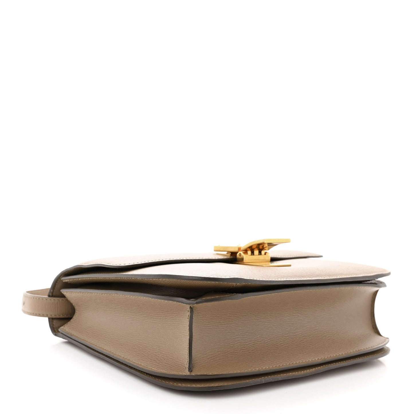 Liege Calfskin Medium Classic Box Flap Bag Taupe