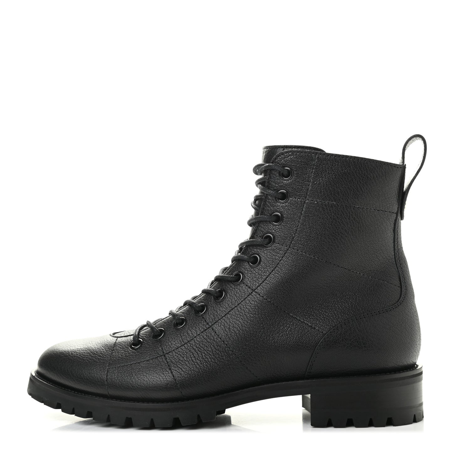 Grainy Calfskin Cruz Flat Ankle Booties 41 Black