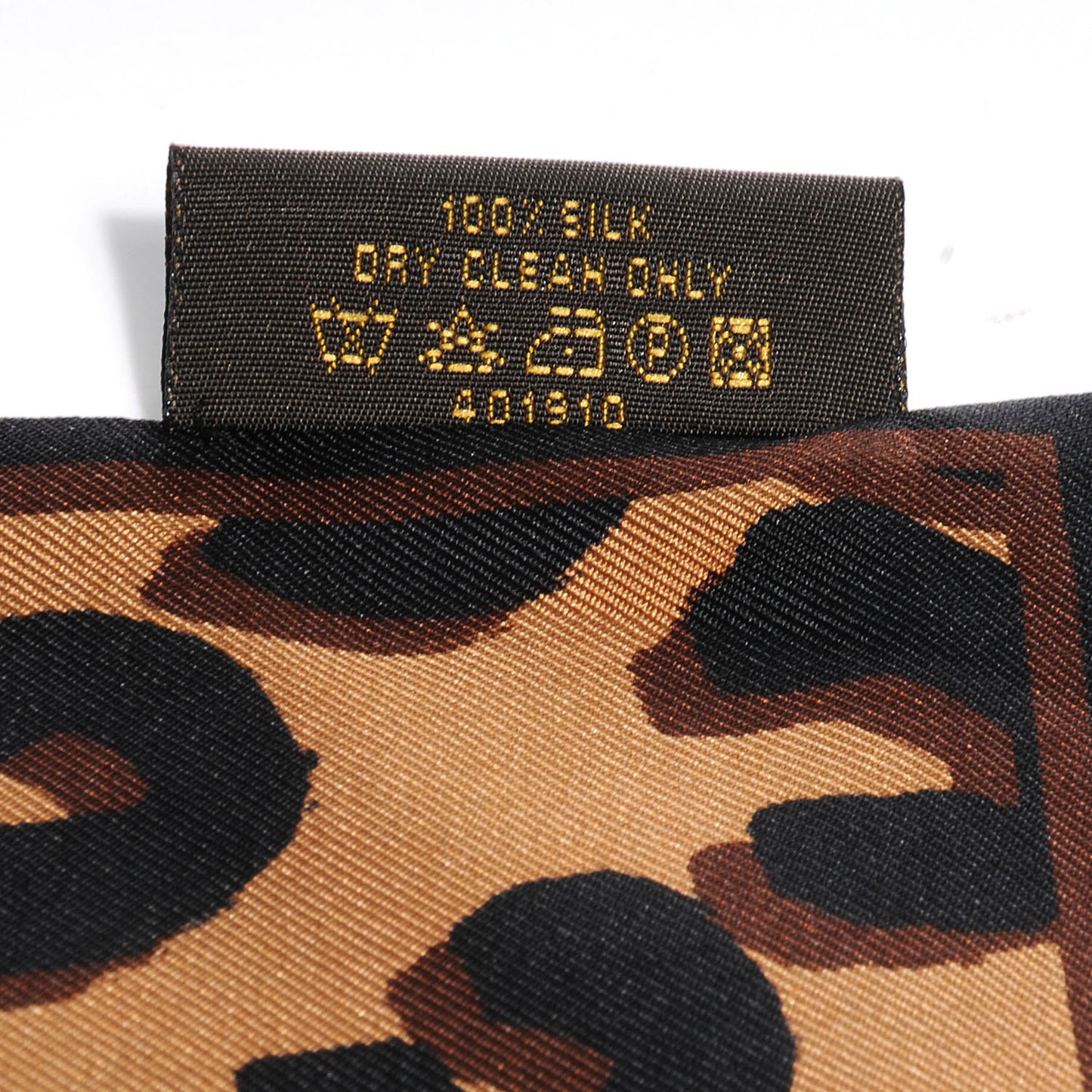 Silk Leopard Bandeau Scarf Marron